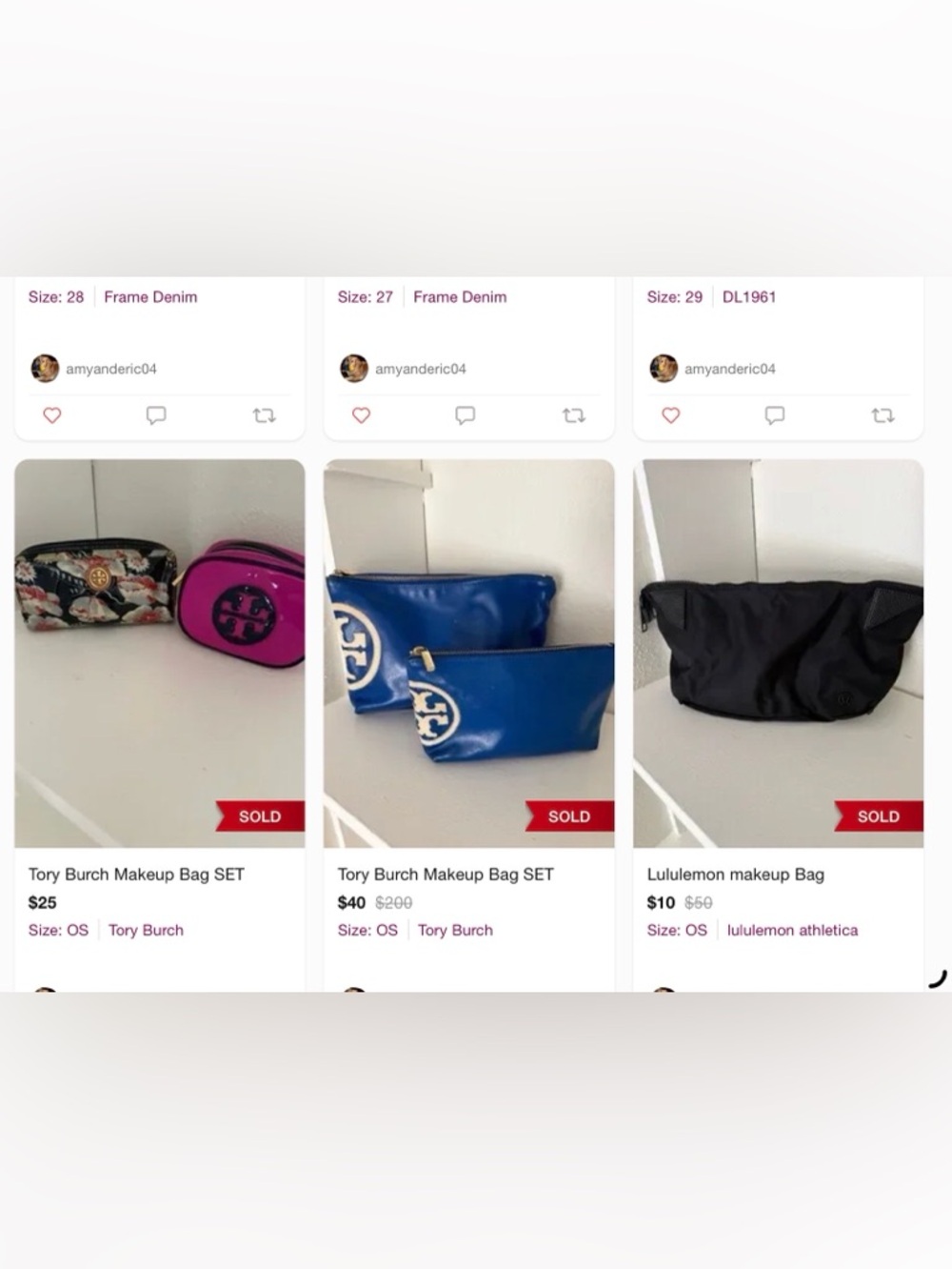 Tory Burch Makeup bag and lululemon ALL of Them